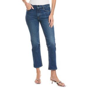 Askk Ny Womens  Mid Rise Resin Straight Leg Jean, Blue